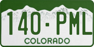 CO license plate 140PML