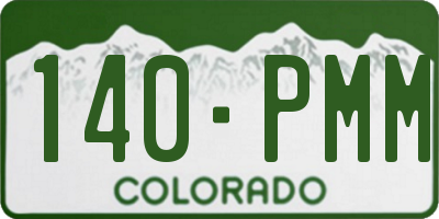 CO license plate 140PMM