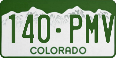 CO license plate 140PMV