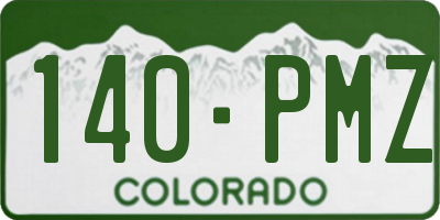 CO license plate 140PMZ