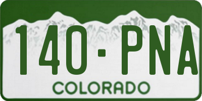 CO license plate 140PNA