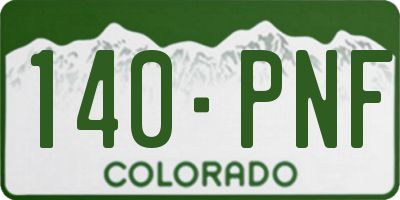 CO license plate 140PNF