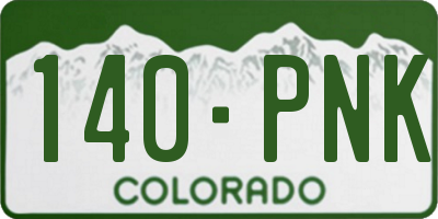 CO license plate 140PNK