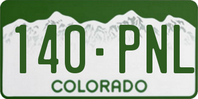 CO license plate 140PNL