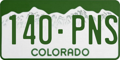 CO license plate 140PNS