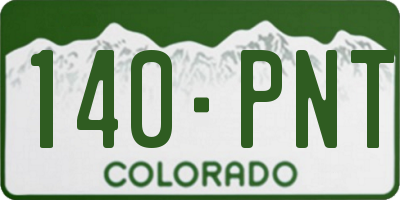 CO license plate 140PNT