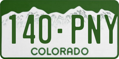 CO license plate 140PNY