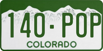 CO license plate 140POP