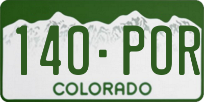 CO license plate 140POR