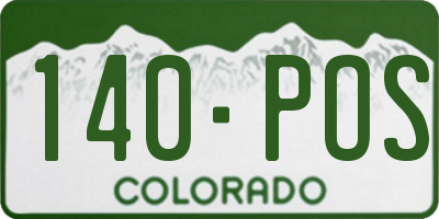 CO license plate 140POS