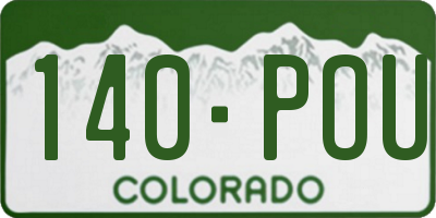 CO license plate 140POU