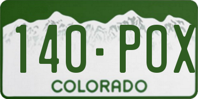 CO license plate 140POX