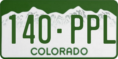 CO license plate 140PPL