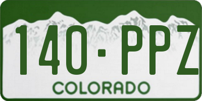CO license plate 140PPZ