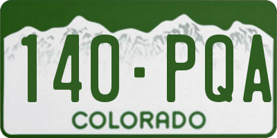 CO license plate 140PQA