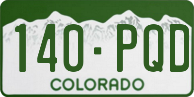 CO license plate 140PQD