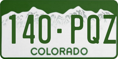 CO license plate 140PQZ