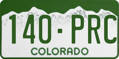 CO license plate 140PRC