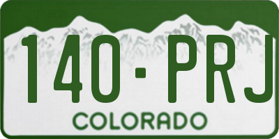 CO license plate 140PRJ