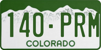 CO license plate 140PRM