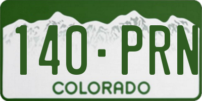 CO license plate 140PRN