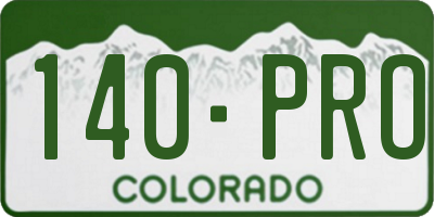 CO license plate 140PRO