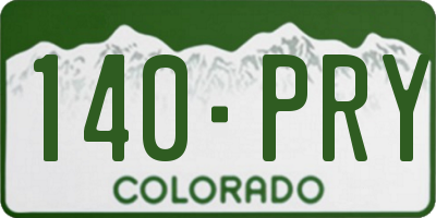 CO license plate 140PRY