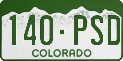CO license plate 140PSD