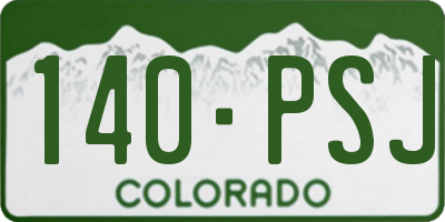 CO license plate 140PSJ