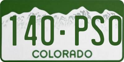 CO license plate 140PSO