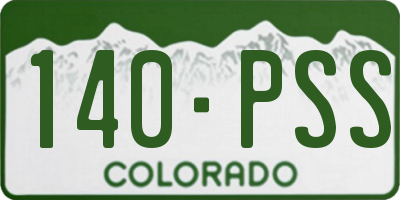CO license plate 140PSS