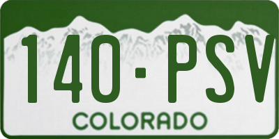 CO license plate 140PSV
