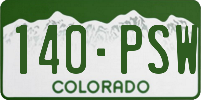 CO license plate 140PSW