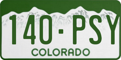 CO license plate 140PSY