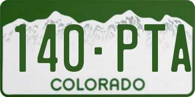 CO license plate 140PTA