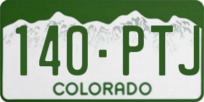 CO license plate 140PTJ