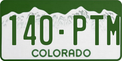 CO license plate 140PTM