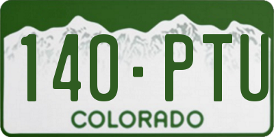 CO license plate 140PTU