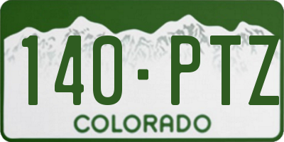 CO license plate 140PTZ