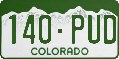 CO license plate 140PUD