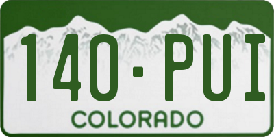 CO license plate 140PUI