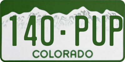 CO license plate 140PUP