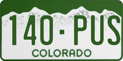 CO license plate 140PUS