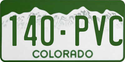 CO license plate 140PVC