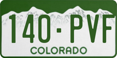 CO license plate 140PVF