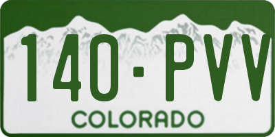 CO license plate 140PVV