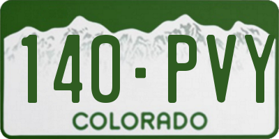 CO license plate 140PVY