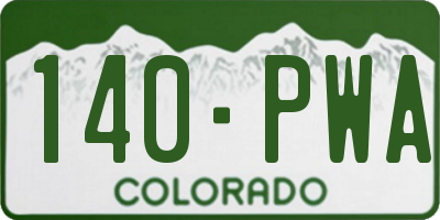 CO license plate 140PWA