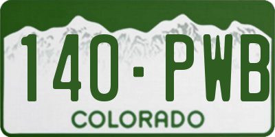 CO license plate 140PWB