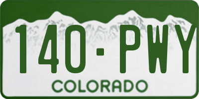 CO license plate 140PWY